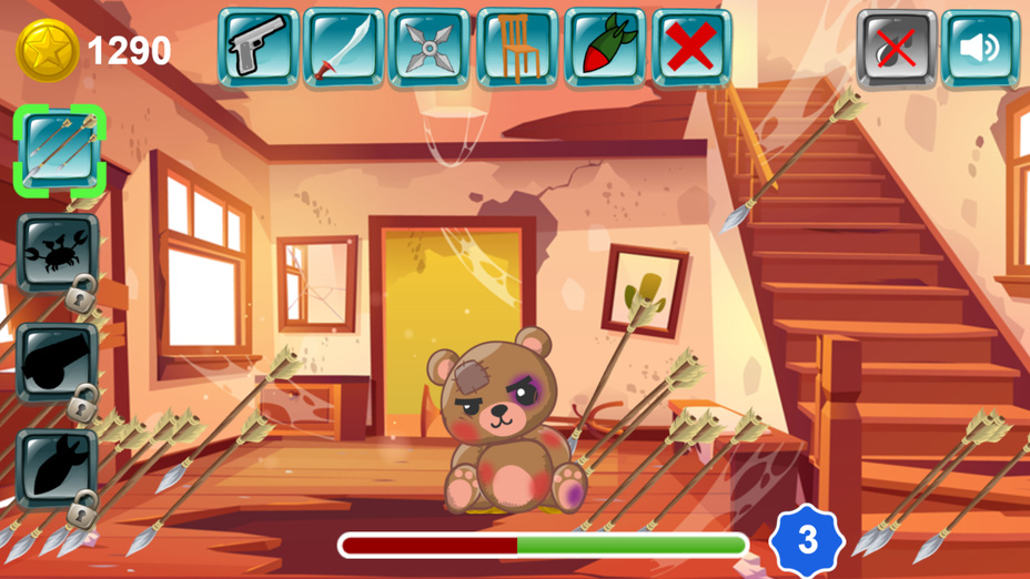 Игра Kick The Teddy Bear играть онлайн в браузере