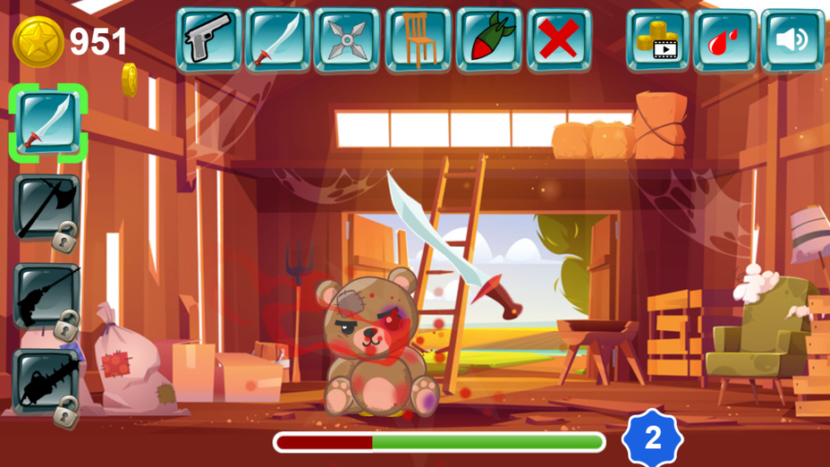 Игра Kick The Teddy Bear играть онлайн в браузере