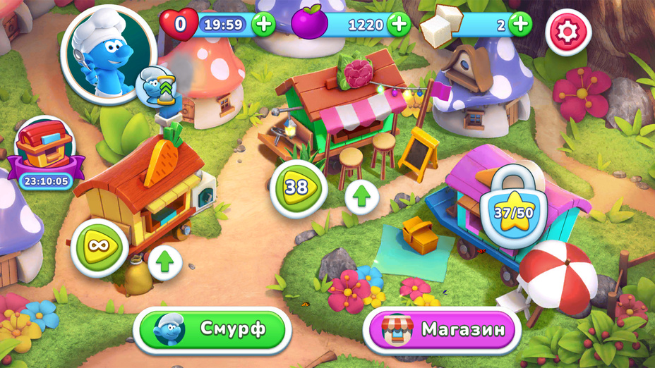 Игра The Smurfs Cooking играть онлайн в браузере