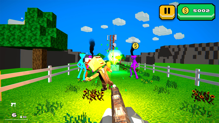 Игра Noob Shooter Zombie играть онлайн в браузере