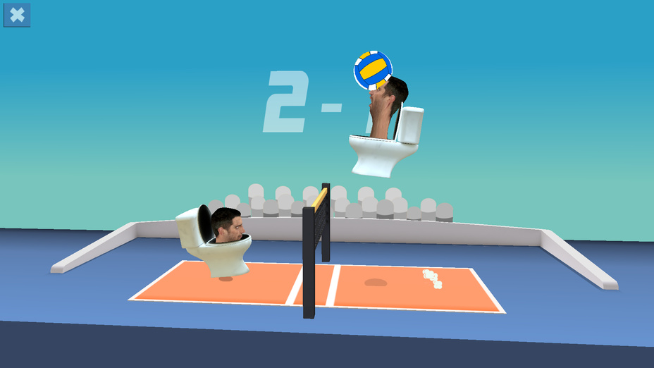 Игра Skibidi Volley играть онлайн в браузере