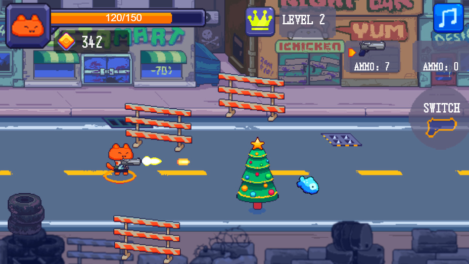 Игра Cat Gunner играть онлайн в браузере