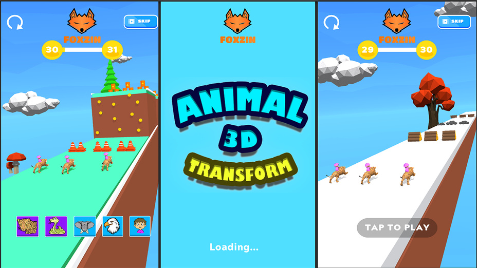 Игра Animal Transform 3D играть онлайн в браузере