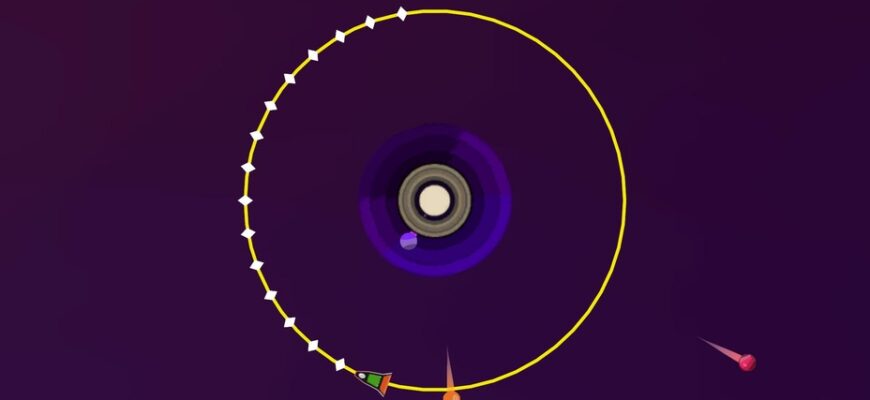 Космическая орбита аркада с планетами