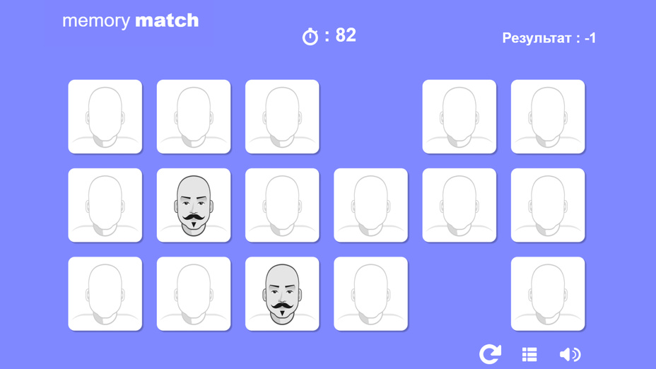 Игра Memory Match играть онлайн в браузере
