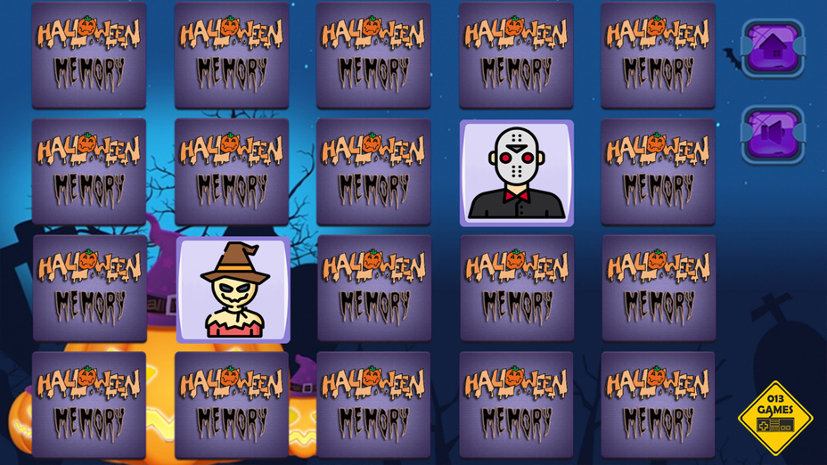 Игра Halloween Memory играть онлайн в браузере