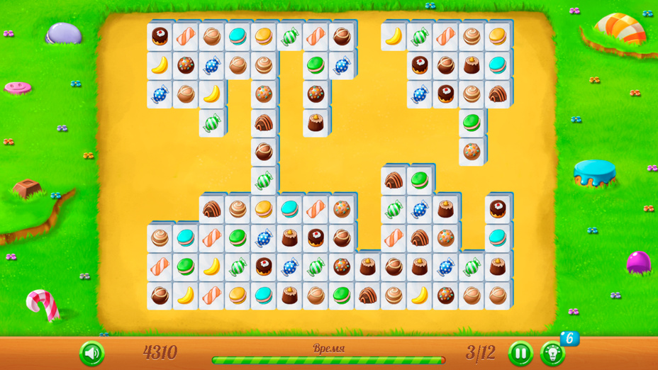 Игра Candy Mahjong играть онлайн в браузере