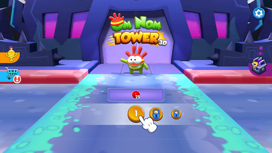 Игра Om Nom Tower 3D играть онлайн в браузере