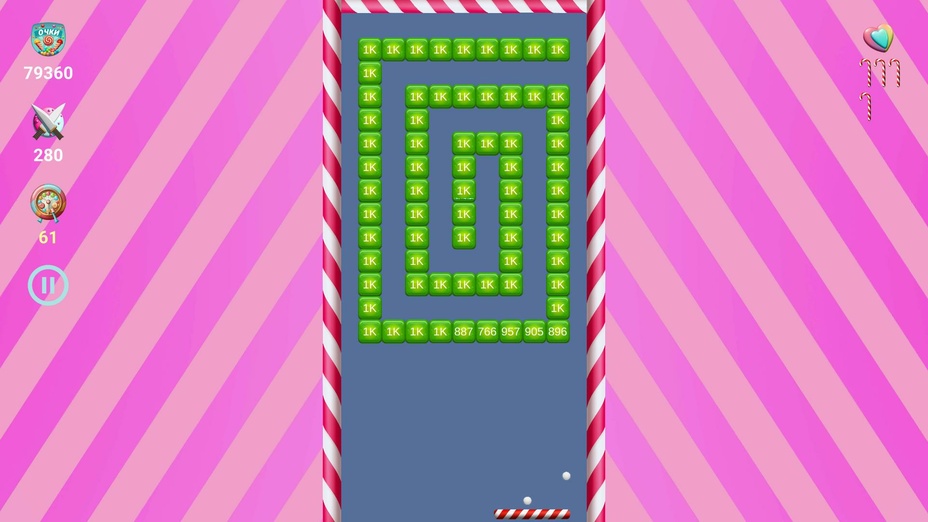 Игра Candy Arkanoid играть онлайн в браузере