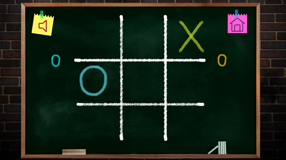 Игра Tic Tac Toe Blackboard играть онлайн в браузере