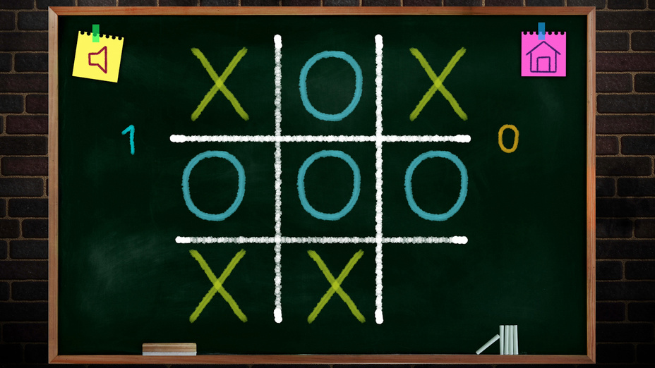 Игра Tic Tac Toe Blackboard играть онлайн в браузере