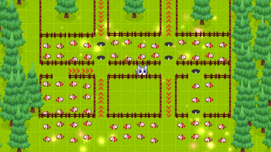 Игра Котёнок и рыбка играть онлайн в браузере