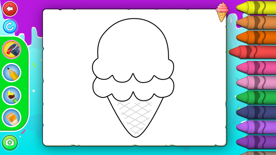 Игра iceCream Coloring играть онлайн в браузере