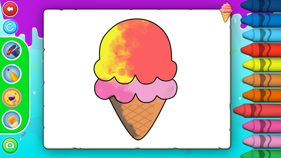 Игра iceCream Coloring играть онлайн в браузере