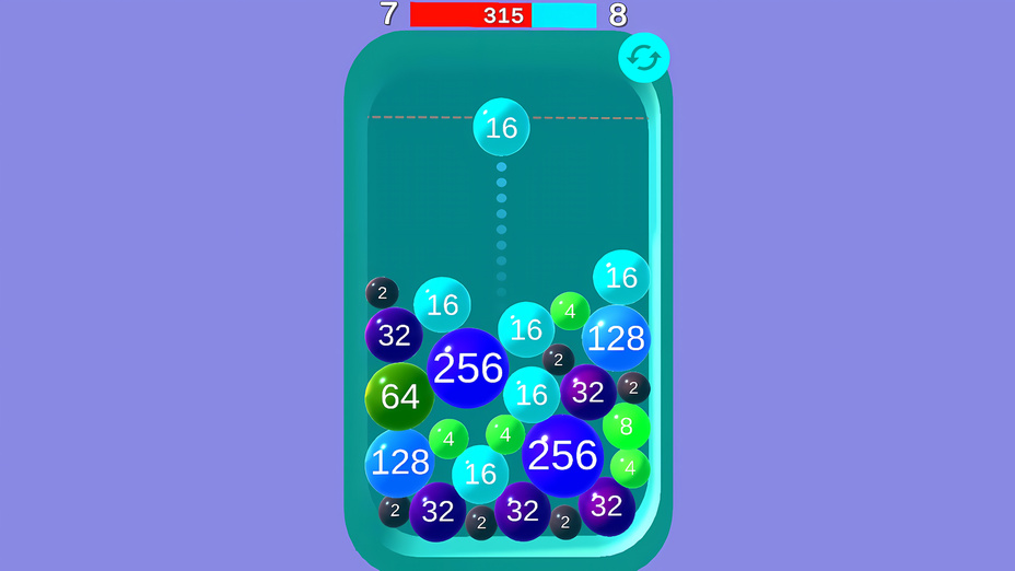 Игра 2048 Эволюция: Соединяй шарики играть онлайн в браузере