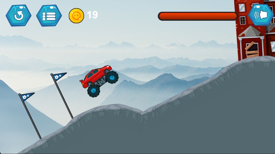 Игра Monster Truck Mountain Climb играть онлайн в браузере