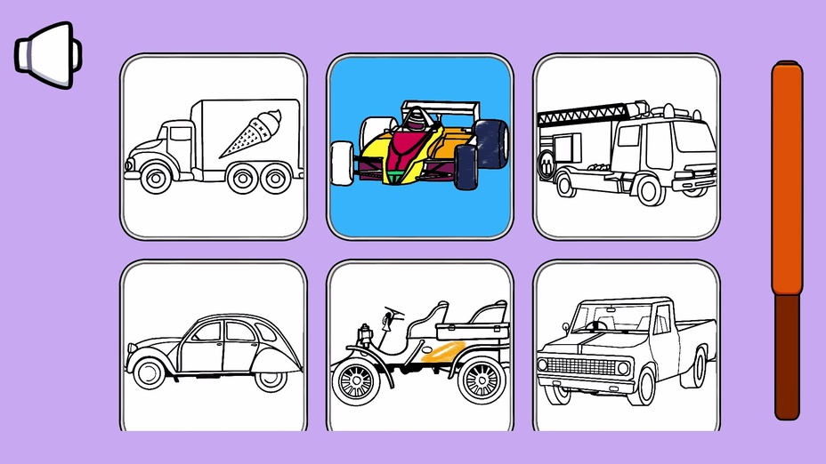 Игра Раскраски - Машины, для детей онлайн без регистрации играть бесплатно в браузере Игра Раскраски - Машины, для детей играть онлайн в браузере