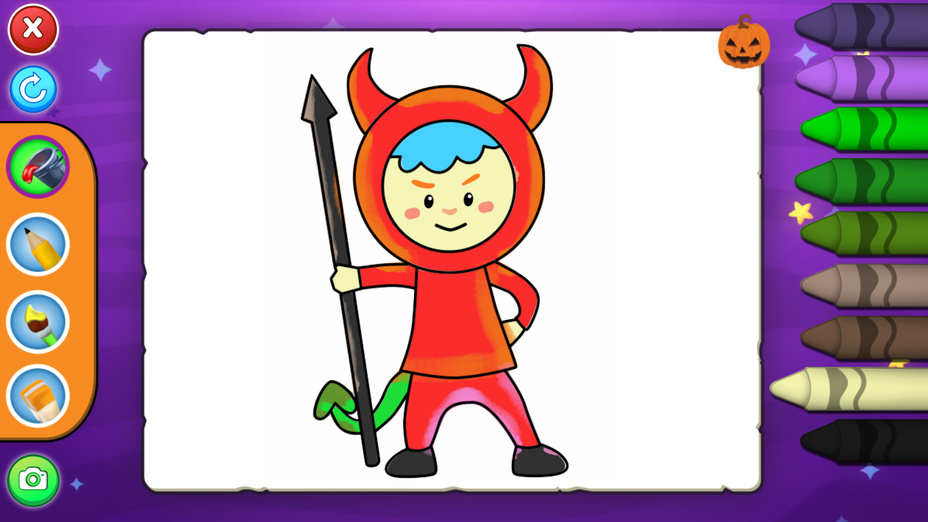 Игра Spooky kids Coloring играть онлайн в браузере